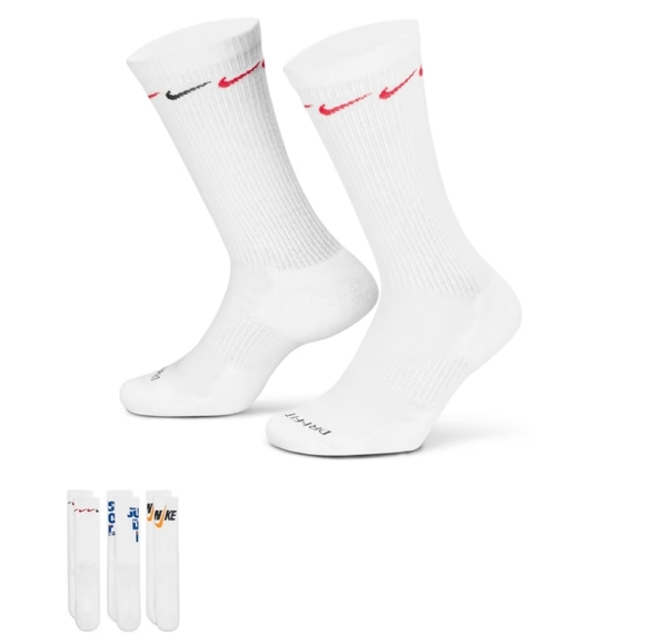 NWT Unisex Nike Everyday Plus Cushioned Dri-fit Crew Socks - Pack of 3 - Picture 2 of 6
